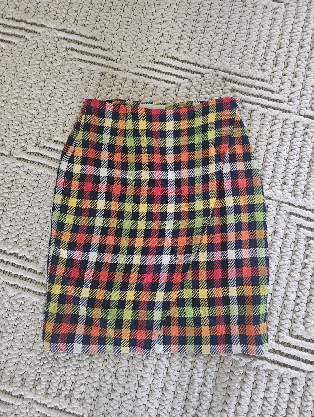 1990s Emanuel Ungaro Plaid Wrap Skirt Sz 8/42